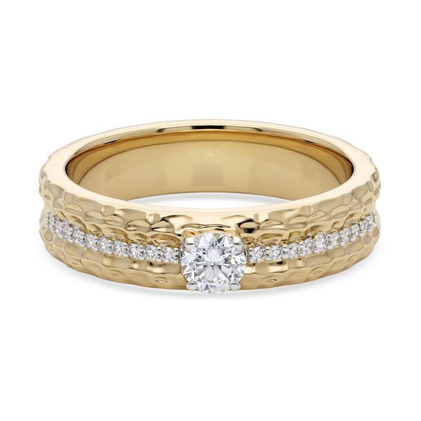 LUXURIANT DIAMOND - Lab Grown Diamant SI-GH Ring 925 Silber 750 Gelbgold vermeil (Gr&ouml;&szlig;e 19.00) ca. 0,33 ct