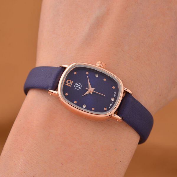 STRADA PC21S Uhr mit Japanischem Uhrwerk, Ros&eacute;goldfarbenem Geh&auml;use und Kaffeebraunem PU-Armband image number 2