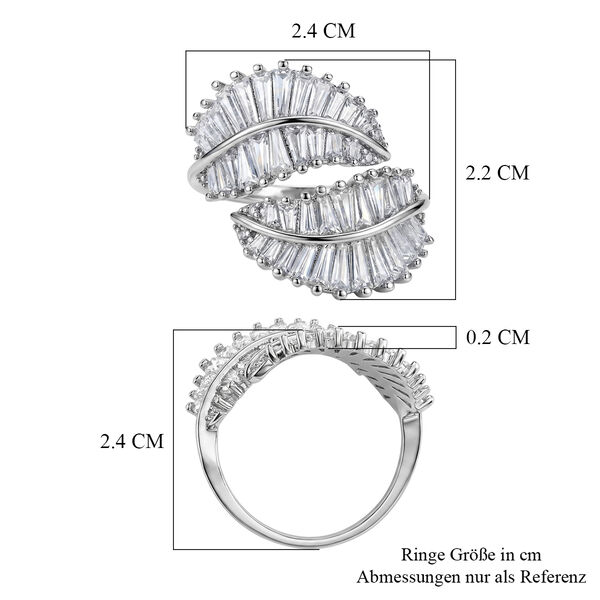 Wei&szlig;er Zirkonia Ring Nickelfreies Messing Flexibles cm image number 6