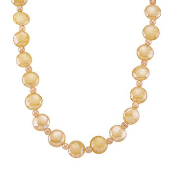 Champagner Glas-Perlen 53,25cm Halskette und flexibles Armband im Murano-Stil