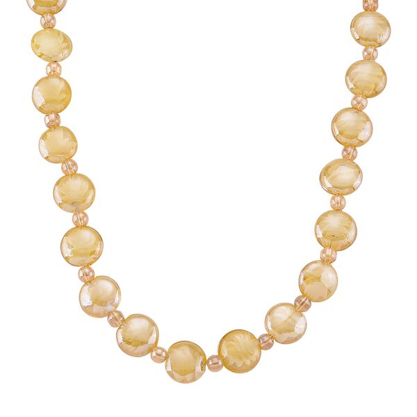 Champagner Glas-Perlen 53,25cm Halskette und flexibles Armband im Murano-Stil image number 1