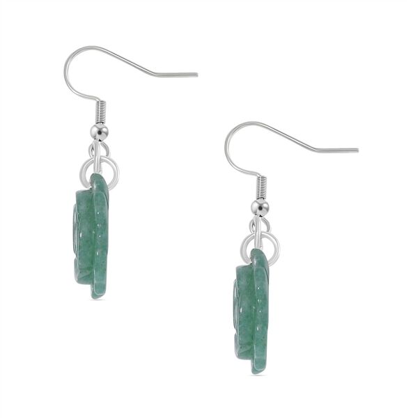 Handgeschnitzte, gr&uuml;ne Aventurin-Ohrringe - 25 ct. image number 3