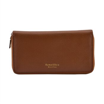 Sencillez Dokumenten Etui aus Echtleder, braun