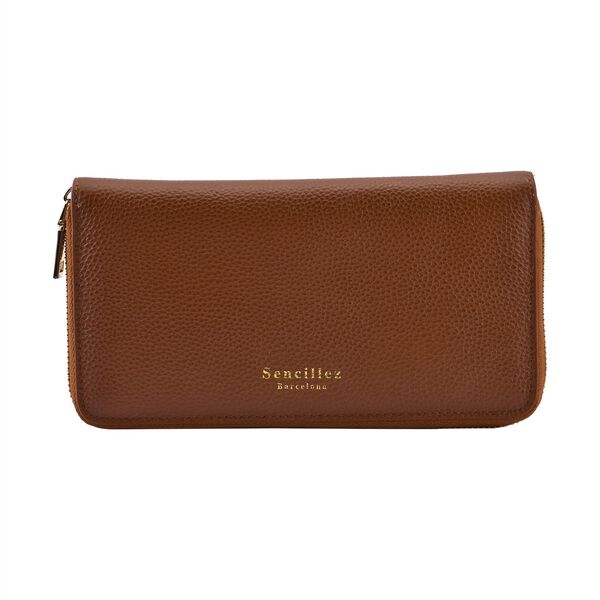 Sencillez Dokumenten Etui aus Echtleder, braun