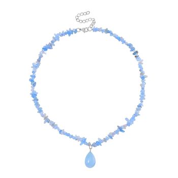 Aquamarin Halskette, 45+5 cm - 85 ct.