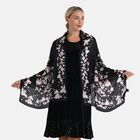  LA MAREY signature 100% silk scarf65*170cmweight:40gcolor: black based with floral patternsMaterial:100% Mulberry silk