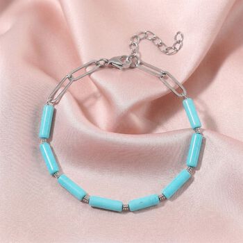 Amazonit Armband ca. 20 cm + 3.5 cm Extender, 316L Edelstahl ca. 22.50 ct