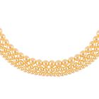 Dreischichtige goldene Muschelkernperlen-Halskette image number 2