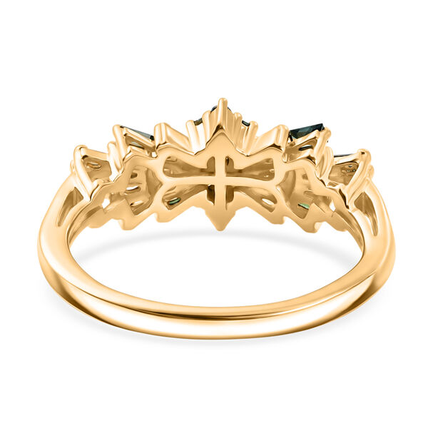 D'Joy Blauer Diamant, Gr&uuml;ner Diamant Ring 925 Silber 750 Gelbgold vermeil (Gr&ouml;&szlig;e 17.00) (10-15 Werktage Lieferzeit) ca. 0.50 ct image number 5