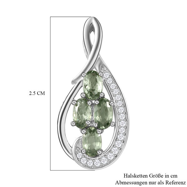 Grüner Saphir und weißer Zirkon-Anhänger - 1,42 ct. image number 6