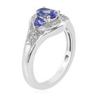 Tansanit und Zirkon Ring 925 Silber platiniert  ca. 0,97 ct image number 4