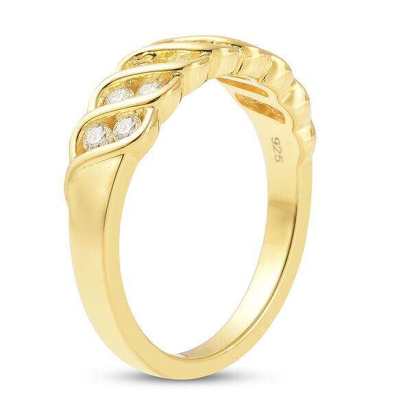 Moissanit Ring 925 Silber Vermeil YG ca. 0.3 image number 5
