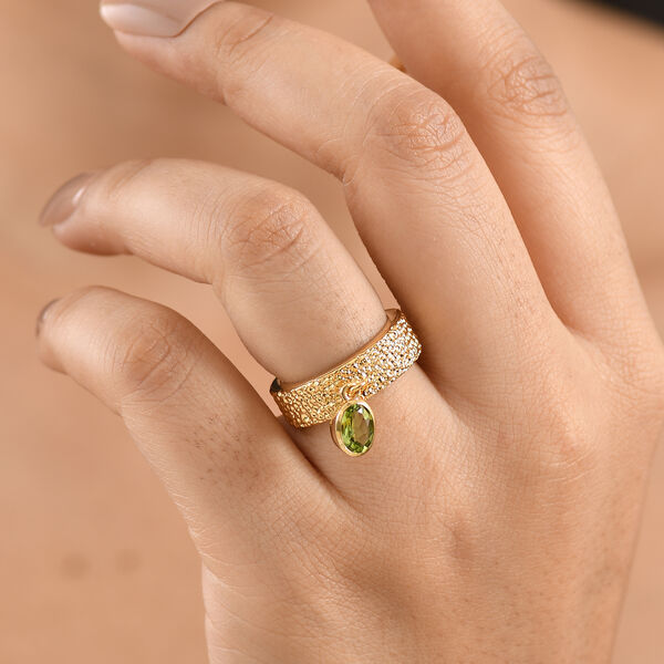 EVER TRUE Nat&uuml;rlicher Peridot Ring 950 Kupfer (Gr&ouml;&szlig;e 17.00) ca. 0.73 ct image number 2