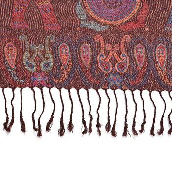 Schal mit Elefantenmuster, Dunkelbraun