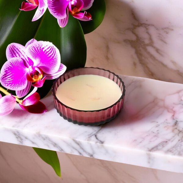 Luxuri&ouml;se Duftkerze im Glas &ndash; Rose und Jasmin, 200 g, 50h Brenndauer image number 1