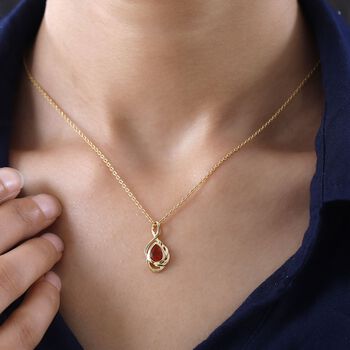 Purpurroter Feueropal Anh&auml;nger, 925 Silber vergoldet ca. 0.47 ct