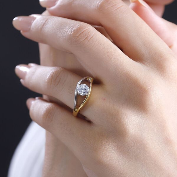 Moissanit Bicolor Ring, ca. 0,77 ct. image number 2