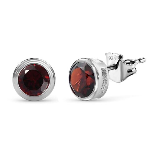 Rote Granat Ohrringe, 925 Silber ca. 2,00 ct image number 0