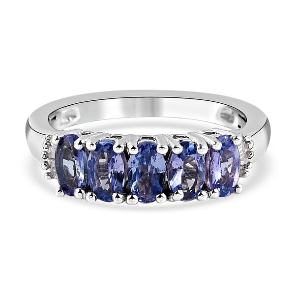 Tansanit und wei&szlig;er Diamant-Ring - 1,15 ct.