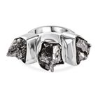 Meteorit Ring 925 Silber rhodiniert (Größe 17.00) ca. 28.00 ct