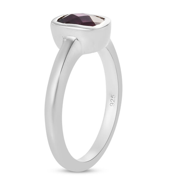 Rhodolith Granat Solitär Ring 925 Silber platiniert  ca. 1,10 ct image number 5