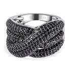 Schwarzer Spinell Ring, 925 Silber, (Gr&ouml;&szlig;e 19.00) ca. 2.18 ct