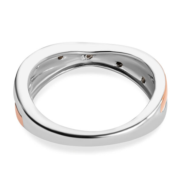 Diamant Ring 925 Silber Bicolor  ca. 0,10 ct image number 6