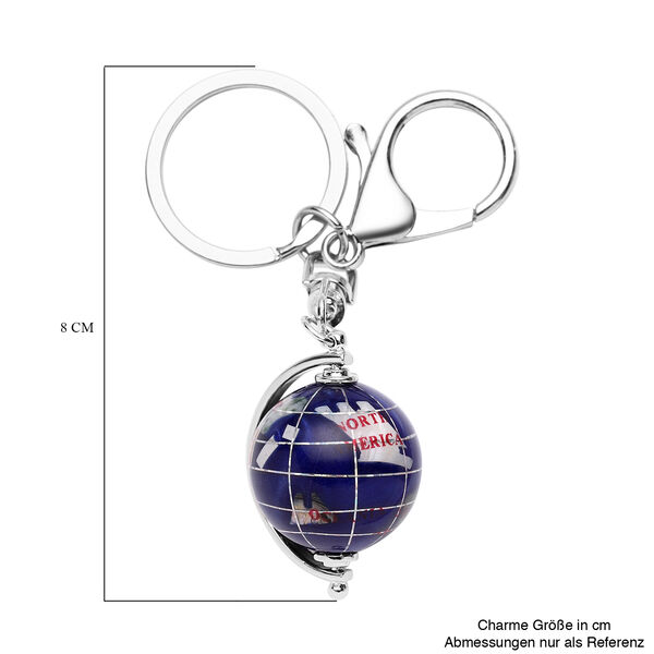 Mehrfarbiger Edelstein und wei&szlig;er Muschelkernperlen-Schl&uuml;sselanh&auml;nger, silberfarben image number 3