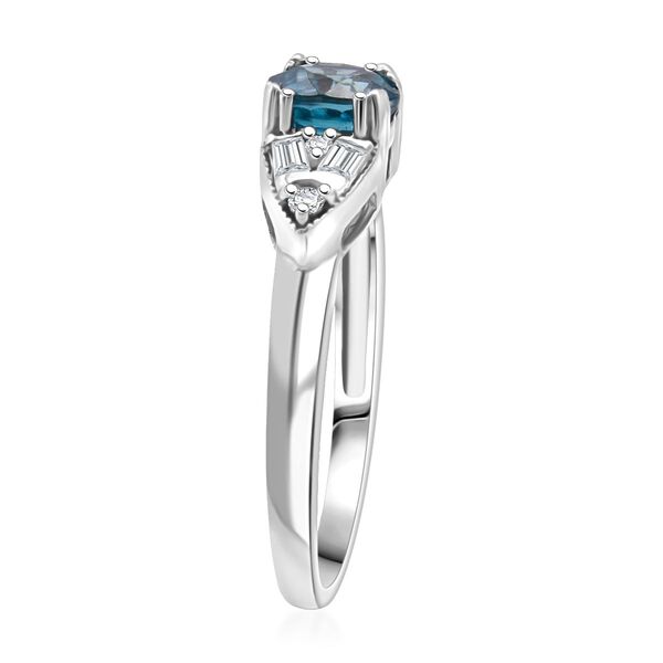 D'Joy AA Blauer Zirkon, Weißer Zirkon Ring 925 Silber rhodiniert (Größe 17.00) ca. 1,68 ct image number 4