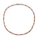Mehrfarbige Saphir-Halskette, 45 cm, 925 Silber platiniert, 24,15 ct. image number 0