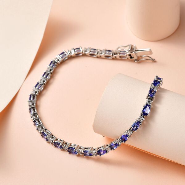 AAA Tansanit und Zirkon Eternity 20cm Armband - 8,29 ct. image number 2