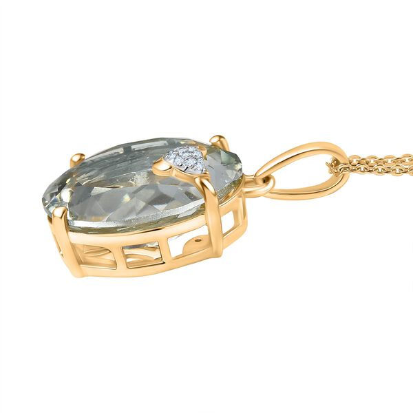 GP Trionfo Kollektion- AA Prasiolith, Zirkon und blauer Saphir Anhänger mit 50cm Kette- 20,20 ct. image number 4