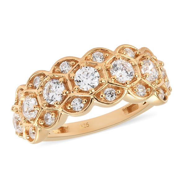 LUSTRO STELLA Hergestellt mit Feinster ZIRKONIA Ring 925 Silber vergoldet image number 4