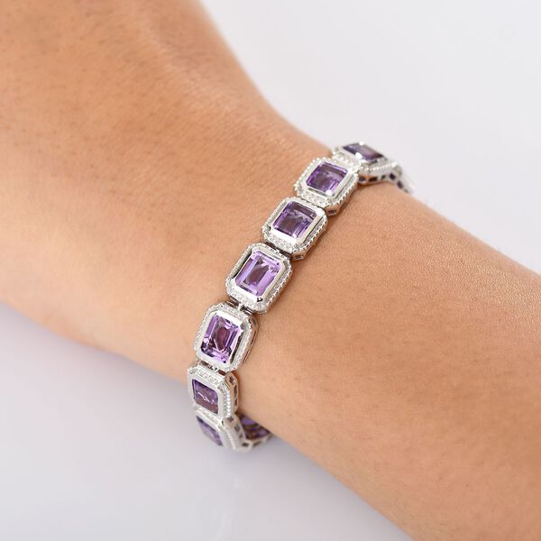 Zeitlose Art Kollektion - AA Rose De France Amethyst Armband, ca. 19 cm 925 Silber rhodiniert ca. 25.12 ct image number 3