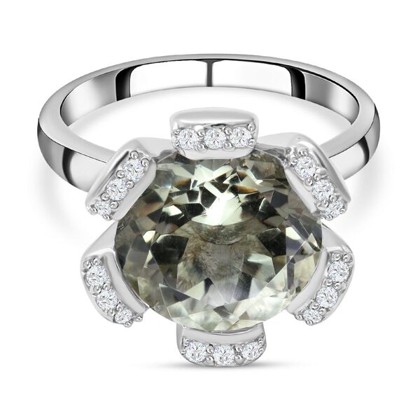 Prasiolith und Zirkon-Ring - 6,04 ct.