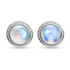 Regenbogen Mondstein Ohrstecker 925 Silber rhodiniert ca. 6,50 ct