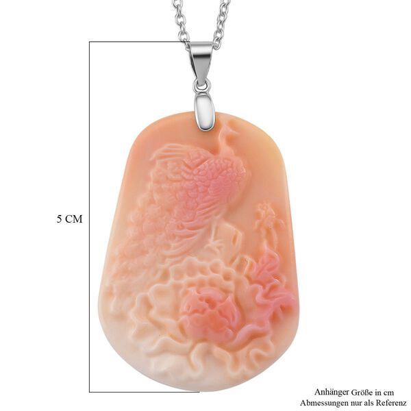 D'Joy Nat&uuml;rlicher Rosa K&ouml;nigsmuschel Perle Anh&auml;nger mit 50cm Kette - 44 ct. image number 6