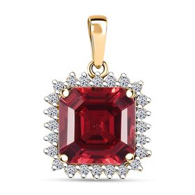 LUXURIANT DIAMOND- zertifiziert und geprüft AAA Labor Padparadscha Saphir und Labor Diamant Anhänger in 417 Gold - 5,86 ct.