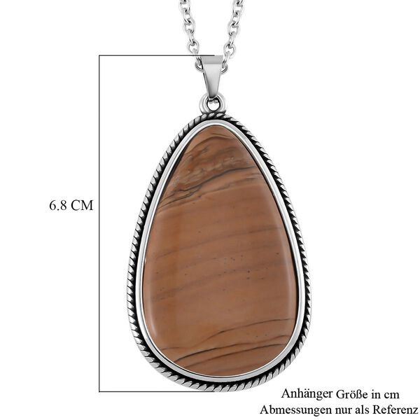 Bild Jaspis Halskette ca. 60 cm + 10 cm Extender, Reiner Edelstahl ca. 95.00 ct image number 2