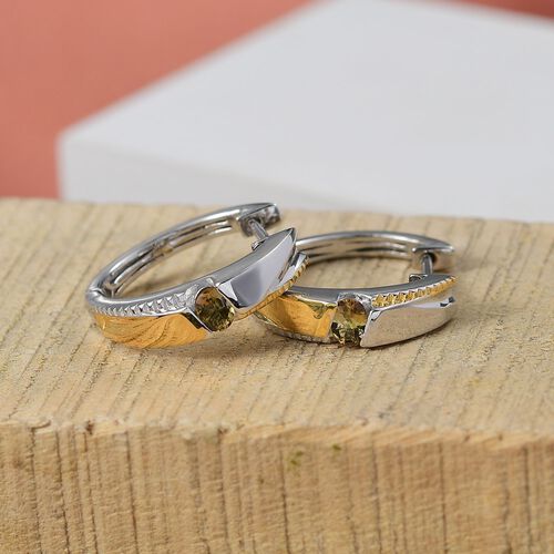 D’joy AA Natürlicher goldener Tansanit Ohrringe 925 Silber platiniert und vergoldet ca. 0,33 ct. image number 1