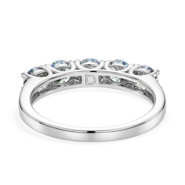 D'Joy blauer Moissanit Ring, 925 Silber rhodiniert - 1,50 ct. image number 5