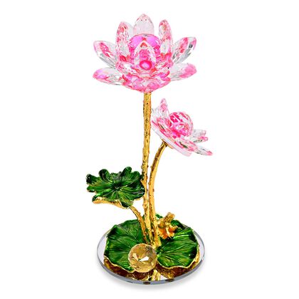 Kristall Lotus Bl&uuml;te, 18 x 7,5 cm, Rosa