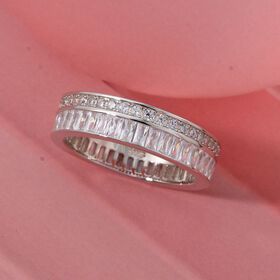 LUSTRO STELLA weißer Zirkonia Eternity Bandring