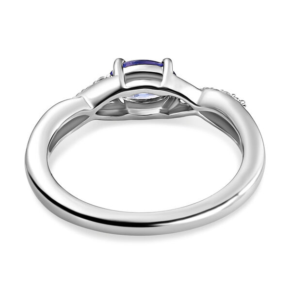 Tansanit und weißer Zirkon-Ring - 0,55 ct. image number 6