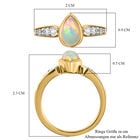 Natürlicher, äthiopischer Opal und weißer Zirkon-Ring, 925 Silber vergoldet  ca. 0,80 ct image number 6