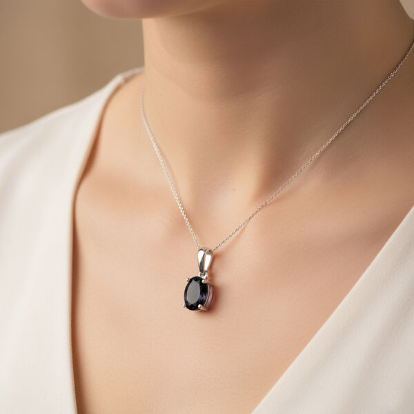 Schwarzer Spinell Anhänger 925 Silber rhodiniert ca. 1.60 ct image number 2