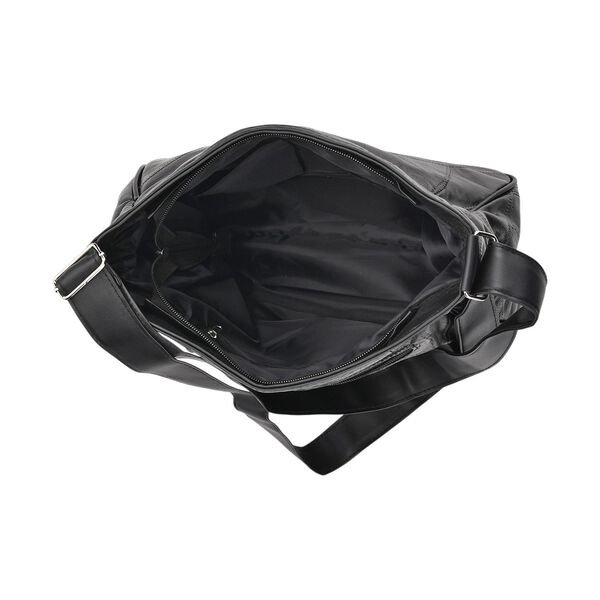 Umh&auml;ngetasche aus Leder, Patchwork-Design, 31&times;11&times;27cm, Burgund image number 6