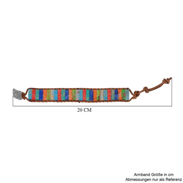 Imperial Mehrfarbiges Jaspis Armband, ca. 19 cm, Schwarz oxidiert ca. 80.00 ct image number 6