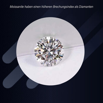 Moissanit Ring, 925 Silber  platiniert  - 0,94 ct.