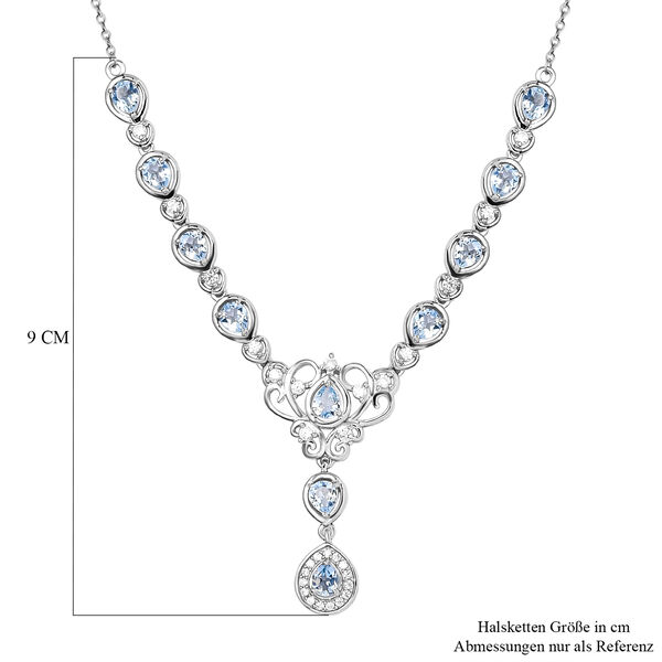 Espirito Santo Aquamarin und Zirkon-Halskette in Silber, 4,19 ct. image number 7